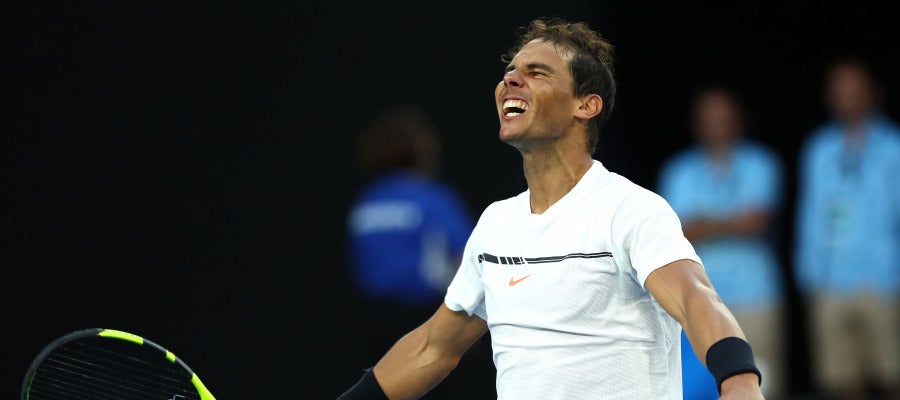 Rafa Nadal celebra su victoria ante Zverev Rafa Nadal celebra su victoria ante Zverev