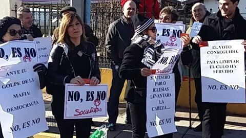 Algunos de los protestantes en Camponaraya