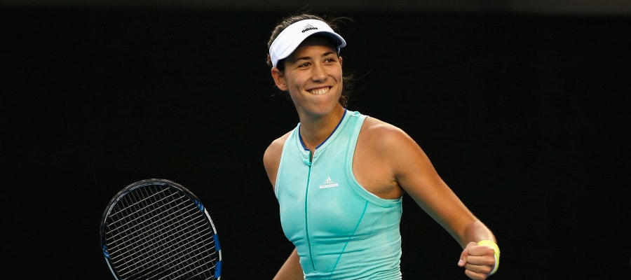 Garbiñe Muguruza celebra su victoria en el Open de Australia Garbiñe Muguruza celebra su victoria en el Open de Australia