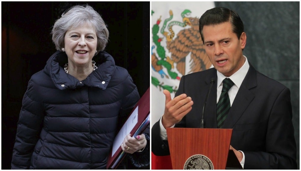 Theresa May y Enrique Peña Nieto