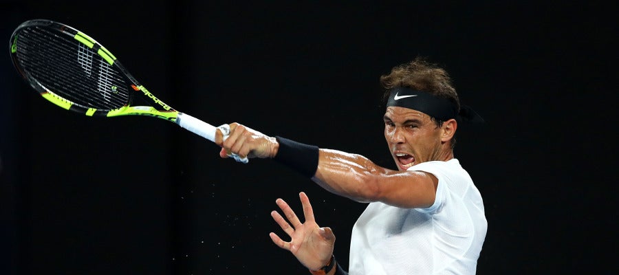 Nadal, en el partido contra Monfils Nadal, en el partido contra Monfils