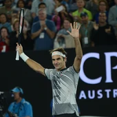 Roger Federer celebra una victoria en el Open de Australia Roger Federer celebra una victoria en el Open de Australia