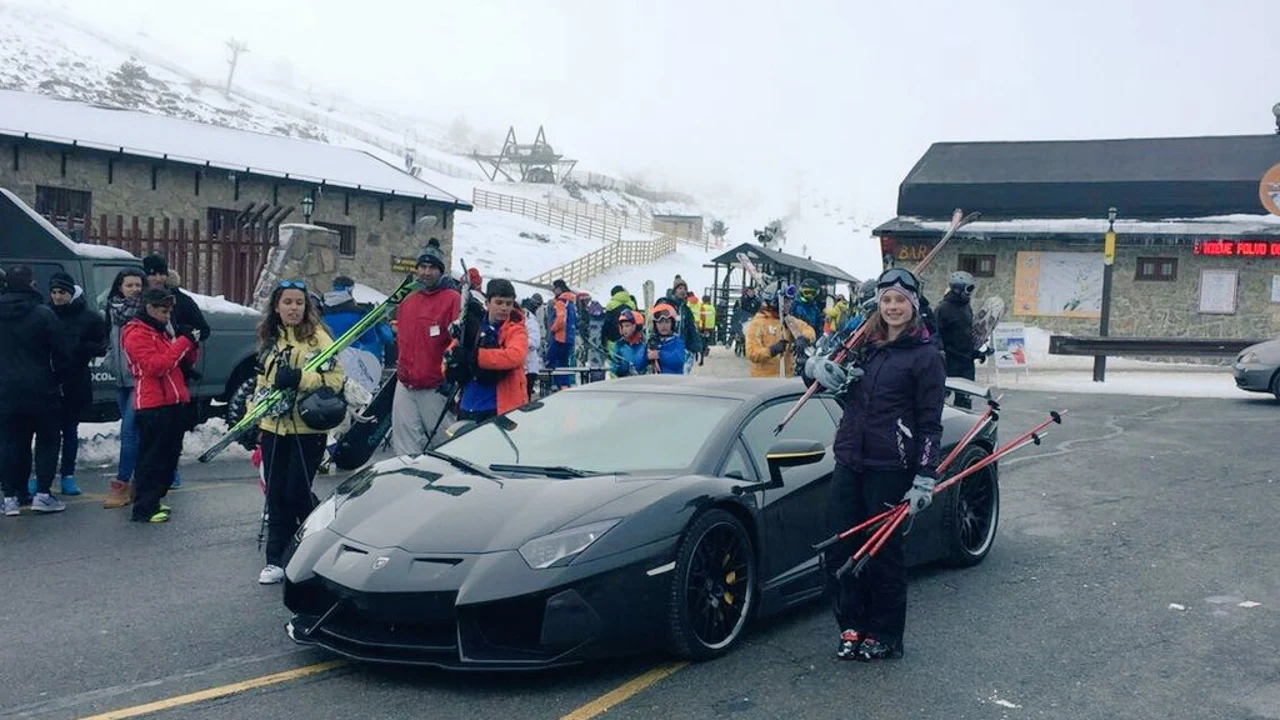 El Lamborghini Aventador en Navacerrada