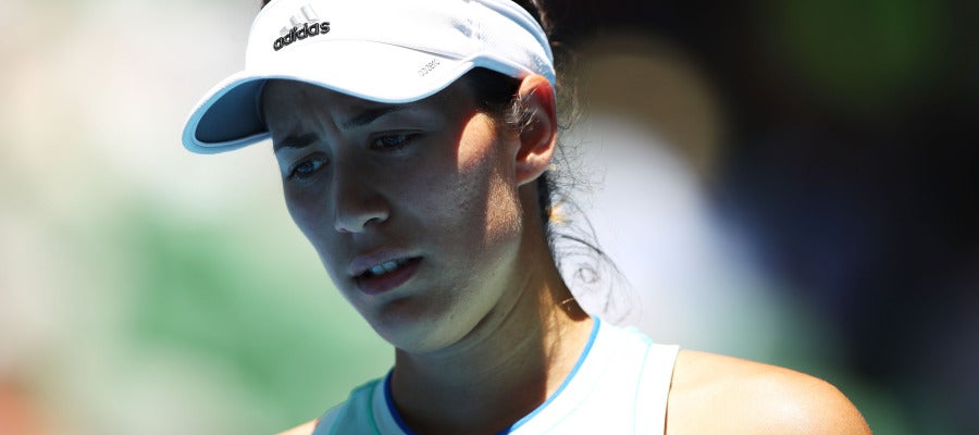 Garbiñe Muguruza se lamenta en un partido del Open de Australia Garbiñe Muguruza se lamenta en un partido del Open de Australia