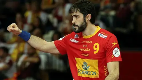Raúl Entrerríos, en un encuentro con la selección española de balonmano. Raúl Entrerríos, en un encuentro con la selección española de balonmano.