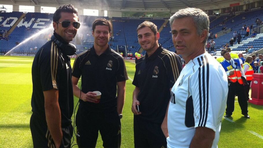 Arbeloa, Xabi Alonso, Casillas y Mourinho