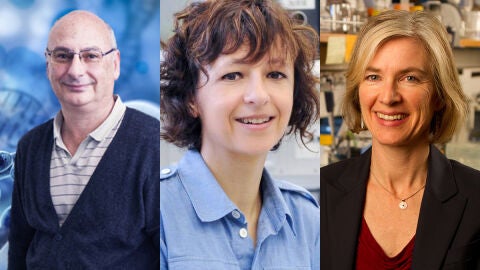 Francisco Mojica, Emmanuelle Charpentier y Jennifer Doudna