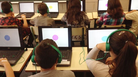 Una de las aulas donde se realizaron los tests del proyecto Breathe de ISGlobal.