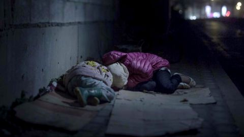 El descanso de los ni&ntilde;os refugiados