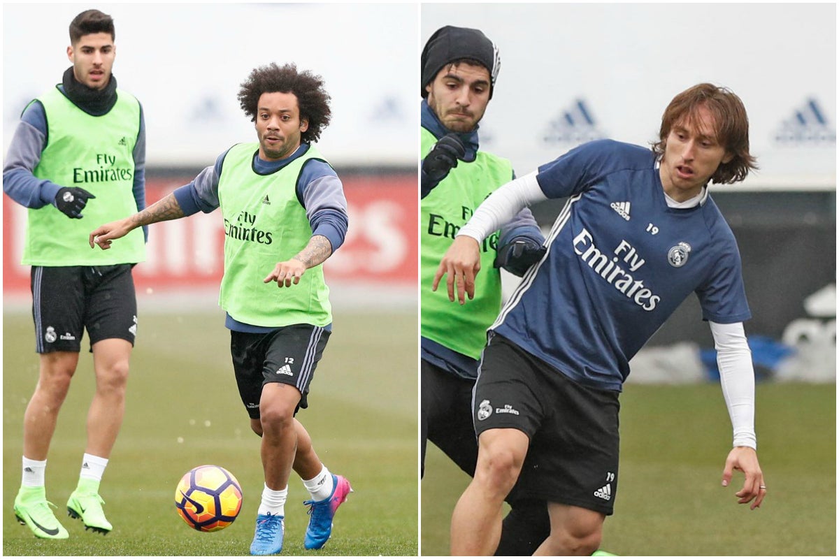Modric y Marcelo vuelven a trabajar con el grupo antes de la visita a Balaídos Modric y Marcelo vuelven a trabajar con el grupo antes de la visita a Balaídos