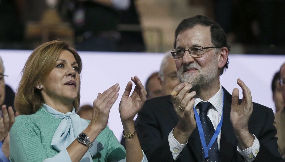María Dolores de Cospedal, junto a Mariano Rajoy en el Congreso Nacional del PP