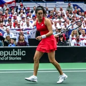 Lara Arruabarrena, durante su partido Lara Arruabarrena, durante su partido