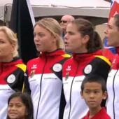 El equipo alemán de la Copa Federación, escuchando el himno nazi El equipo alemán de la Copa Federación, escuchando el himno nazi
