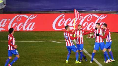 Los jugadores del Atlético de Madrid celebran el gol de Torres contra el Celta de Vigo Los jugadores del Atlético de Madrid celebran el gol de Torres contra el Celta de Vigo