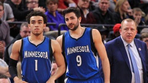 Ricky Rubio sale a pista en el partido de los Minnesota Timberwolves