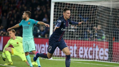 Draxler celebra su gol ante el Barcelona
