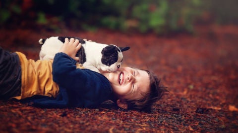 Un ni&ntilde;o con su perro