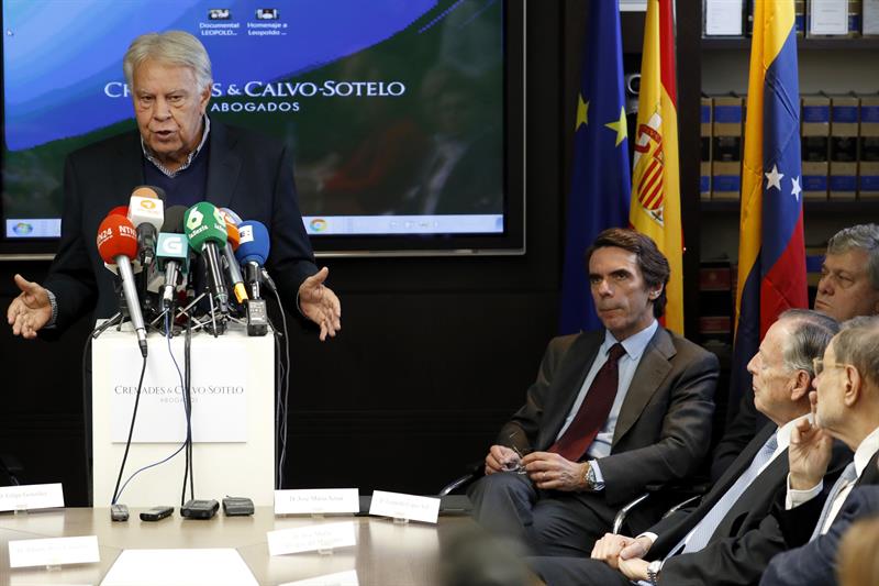 Felipe González y José María Aznar unen sus voces en favor de la libertad de Leopoldo López Felipe González y José María Aznar unen sus voces en favor de la libertad de Leopoldo López