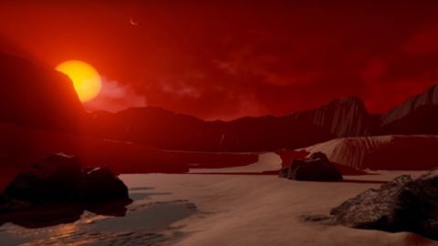 Imagen del TRAPPIST 1-d, uno de los siete exoplanetas descubiertos por la NASA