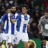Mantovani celebra su gol contra el Deportivo de la Coruña