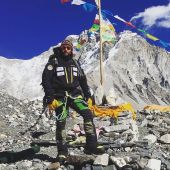 Alex Txikon, en el campo base del Everest