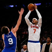 Carmelo Anthony, con la canasta ganadora sobre los Sixers Carmelo Anthony, con la canasta ganadora sobre los Sixers