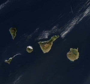 Canarias desde un satélite Canarias desde un satélite