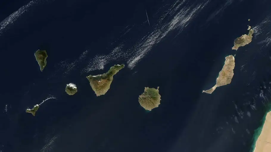 Canarias desde un satélite Canarias desde un satélite