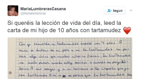La carta viral publicada por Mar&iacute;a Lumbreras