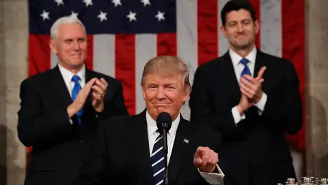 Donald Trump durante su primer discurso parlamentario Donald Trump durante su primer discurso parlamentario