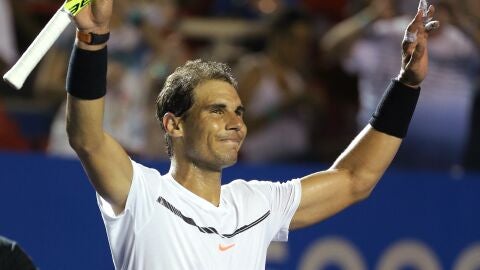Rafa Nadal celebra su victoria en M&eacute;xico