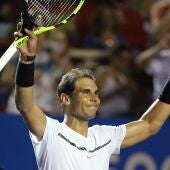 Rafa Nadal celebra su victoria en México