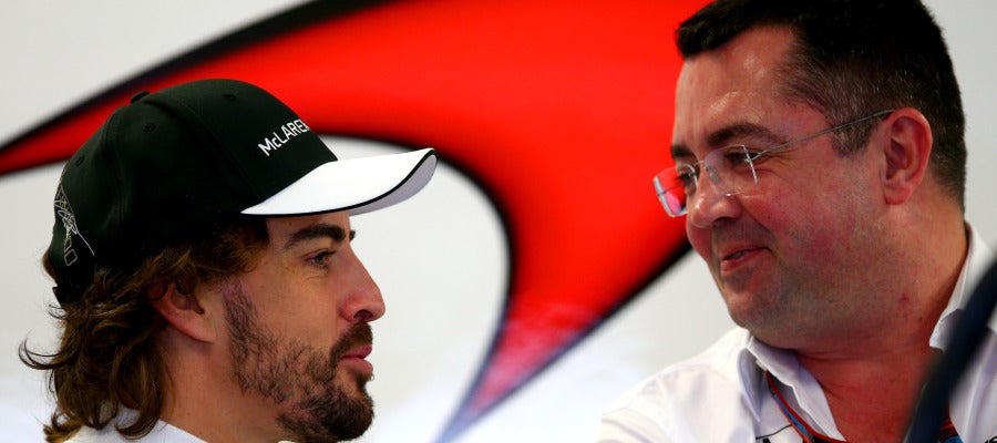 Fernando Alonso y Eric Boullier Fernando Alonso y Eric Boullier