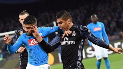 Casemiro, con el Madrid en San Paolo. 