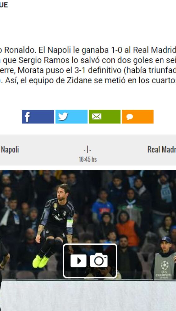 La portada del diario 'Olé' tras la victoria del Real Madrid