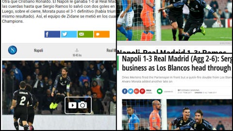 Las portadas de los principales medios tras la victoria del Madrid en N&aacute;poles