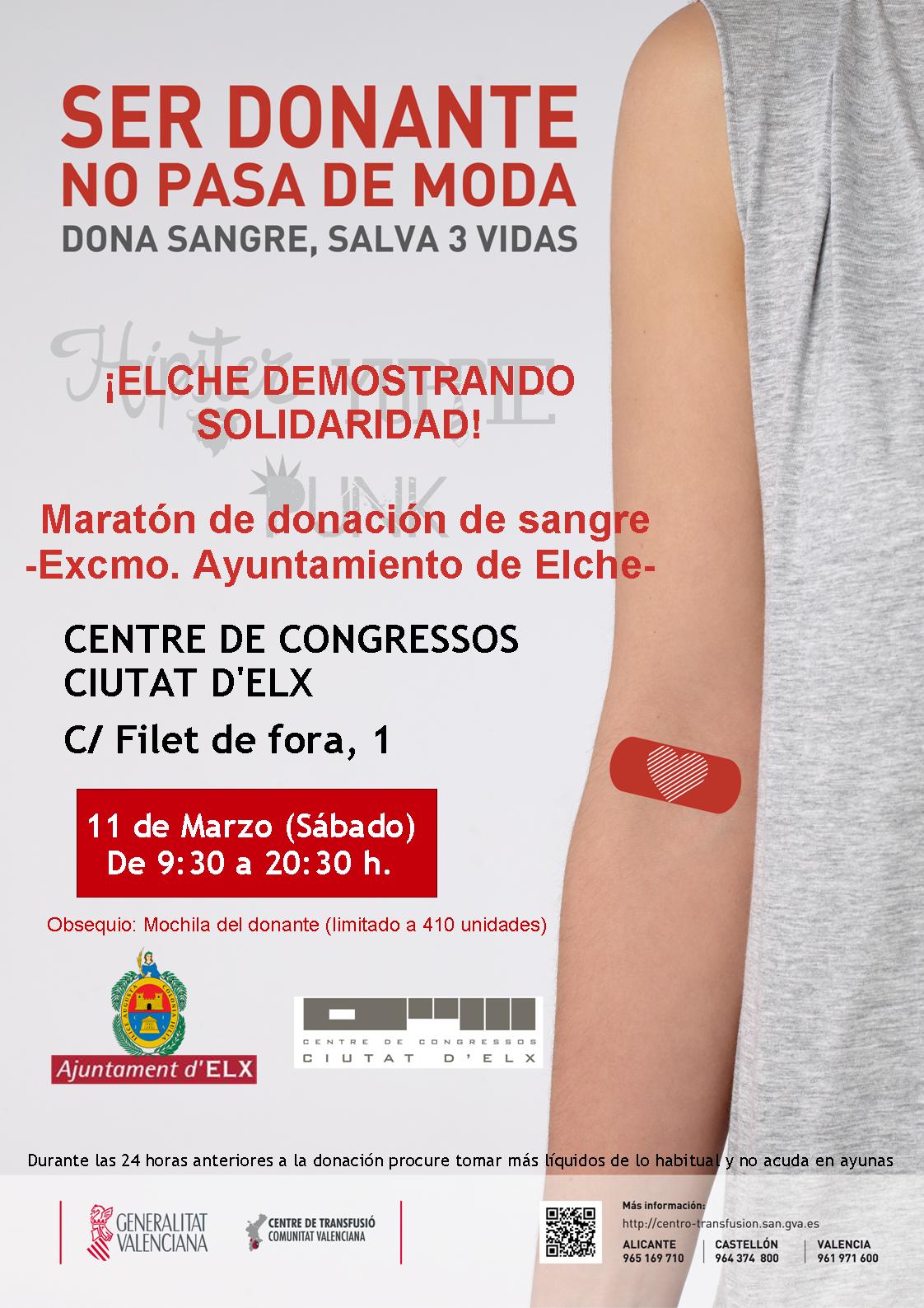 El centro de congresos de Elche acoge este sábado un Maratón de Donación de Sangre El centro de congresos de Elche acoge este sábado un Maratón de Donación de Sangre