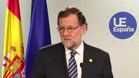Mariano Rajoy durante su rueda de prensa en Bruselas