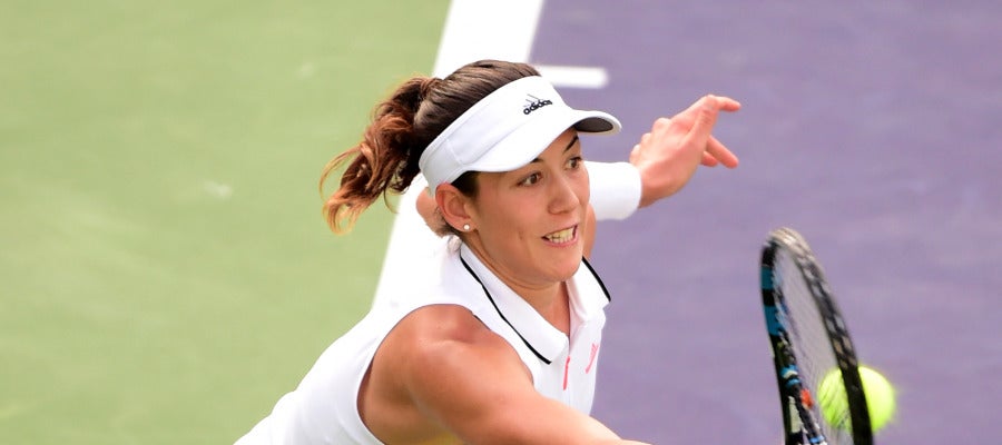Garbiñe Muguruza, durante su debut en Indian Wells Garbiñe Muguruza, durante su debut en Indian Wells