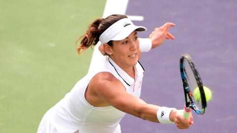 Garbi&ntilde;e Muguruza, durante su debut en Indian Wells