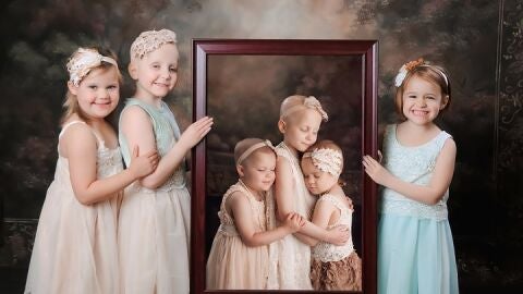 Foto de tres ni&ntilde;as supervivientes del c&aacute;ncer
