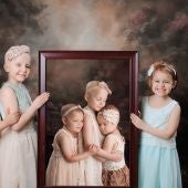 Foto de tres niñas supervivientes del cáncer