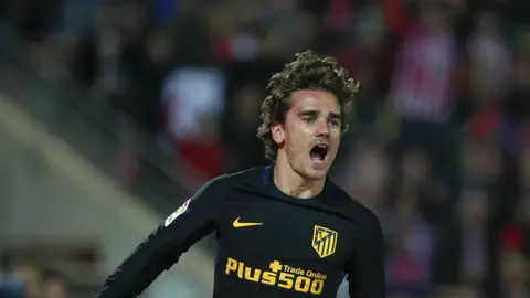 Griezmann celebra un gol Griezmann celebra un gol