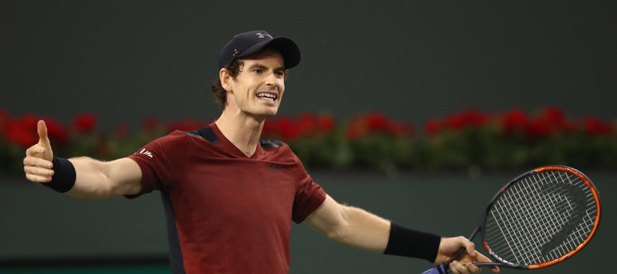 Andy Murray gesticula durante su partido en Indian Wells Andy Murray gesticula durante su partido en Indian Wells