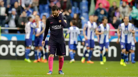 Leo Messi, cabizbajo en Riazor Leo Messi, cabizbajo en Riazor