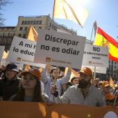 Manifestación en Madrid a favor del autobús Hazte Oír 