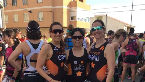 Julia Muñoz, Cristina Tercero y María Pilar García, campeonas en el Duatlón de Novelda. DUATLÓN
