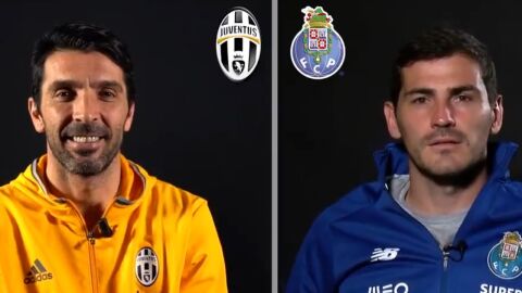 Buffon y Casillas en el cara a cara organizado por la UEFA previo a la vuelta de los octavos de final de la Champions League