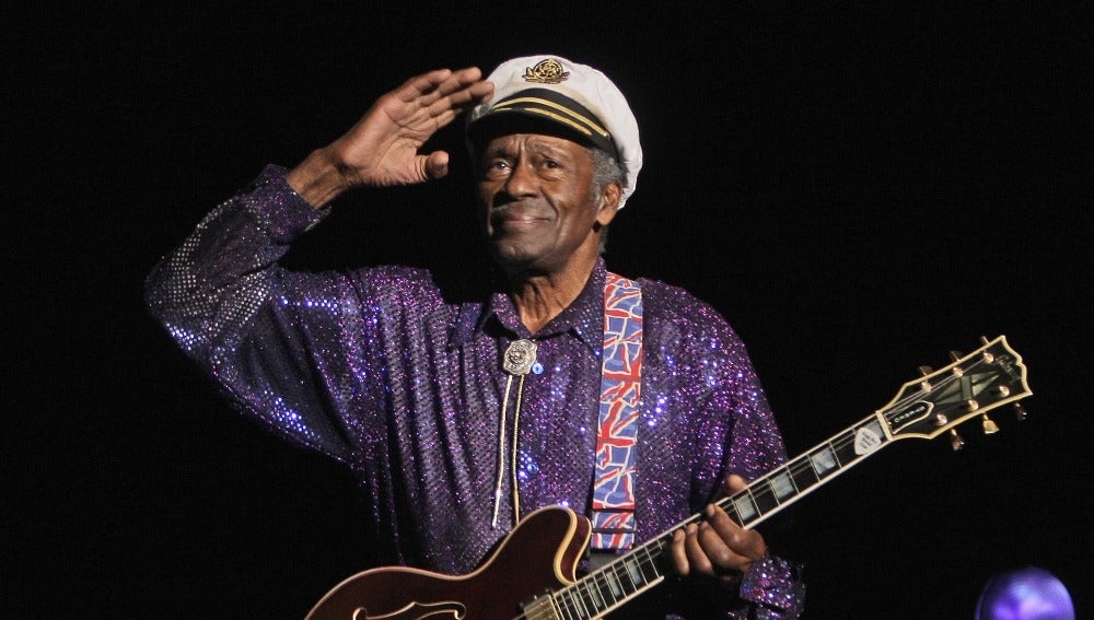 Chuck Berry durante su actuación en 'Les Legendes Du Rock and Roll' (2008)