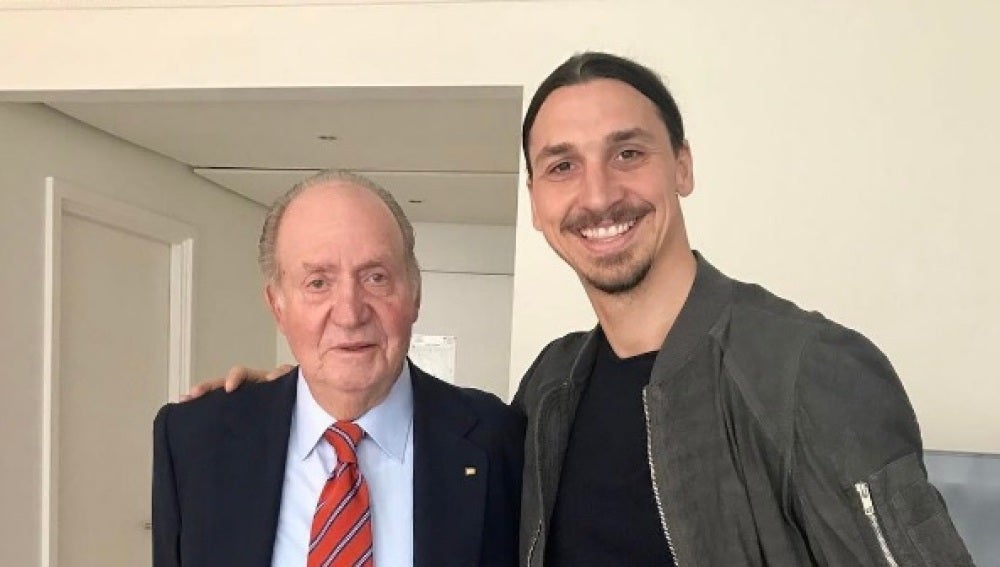Ibrahimovic, junto al rey Juan Carlos